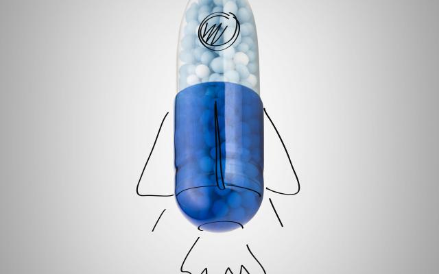 Een capsule lijkt op een raket.