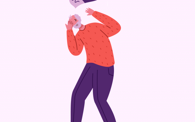 Illustratie van een angstig persoon.