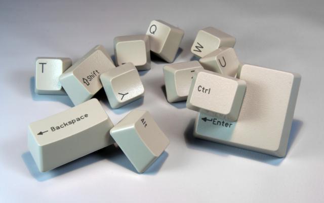 Een aantal losse toetsen uit een toetsenbord.