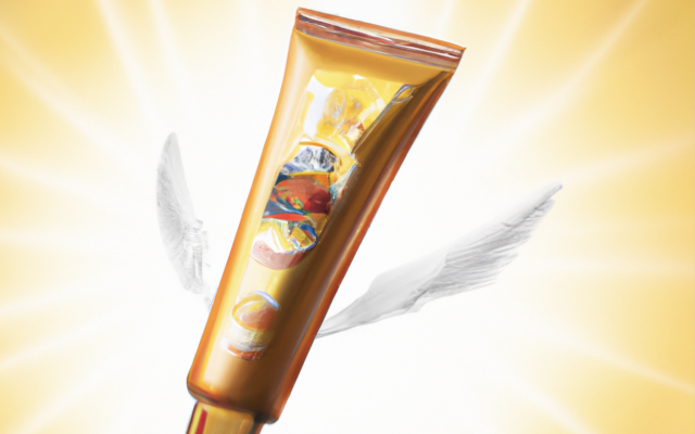 Een tube met vleugels.