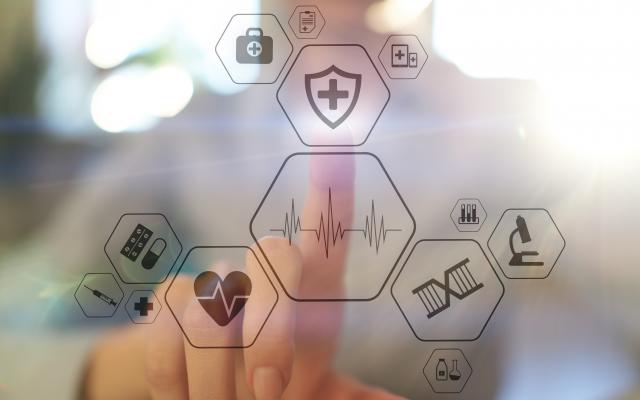 Doorzichtig scherm met iconen