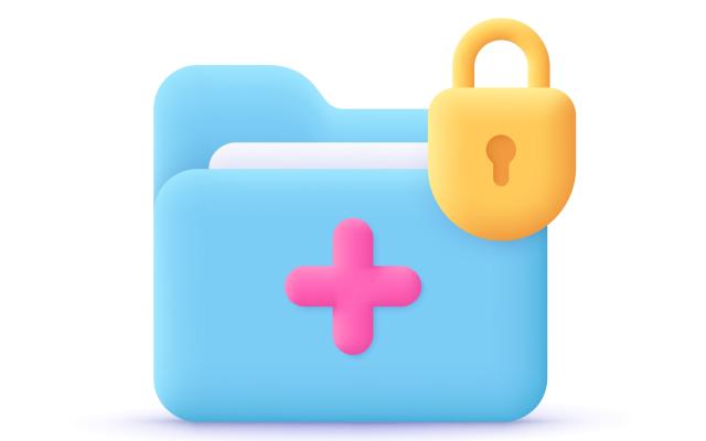 Illustratie van een medisch dossier met een slotje erop