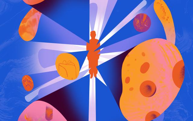 Illustratie van een mensen met organen om hem heen 