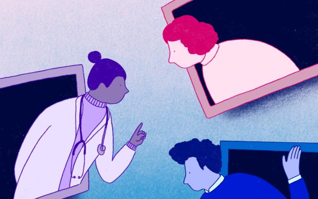 Illustratie: mensen die met elkaar praten