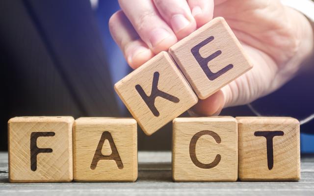 Tekstblokjes met tekst Fake & Fact