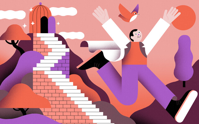 Iemand die wegrent van papieren