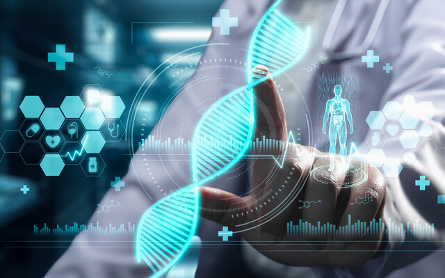 Illustratie van een DNA-string