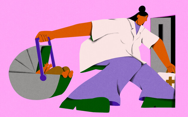 Arts met een baby in maxi cosi