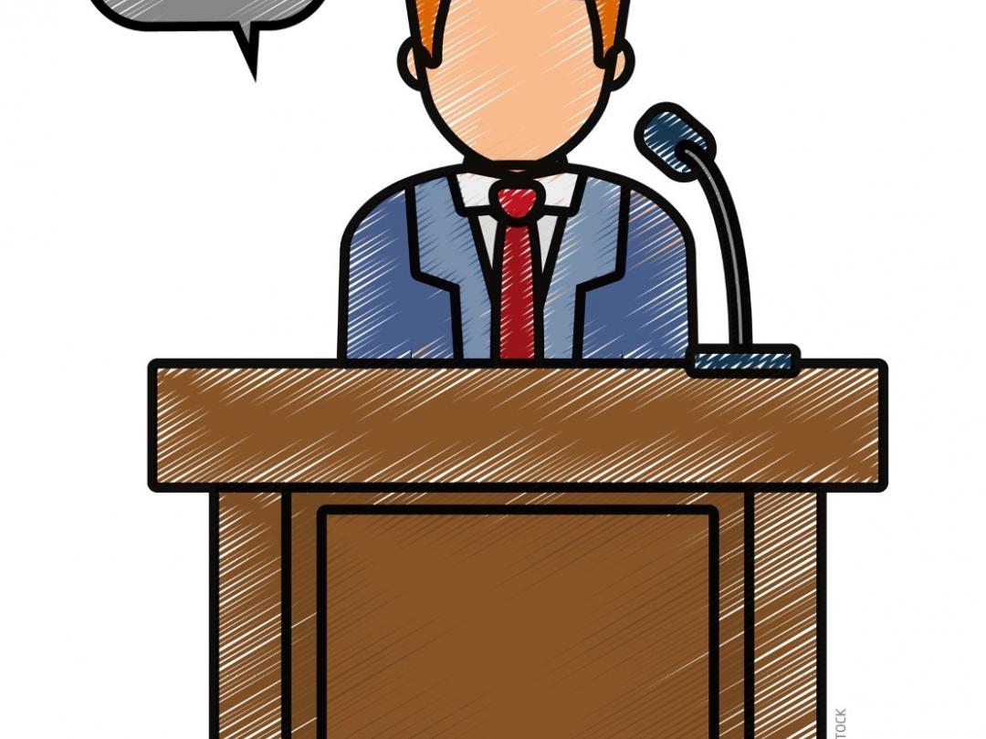 Illustratie van een persoon in rechtbank. Er staat een gespreksballon bij: 'Ja, maar...'