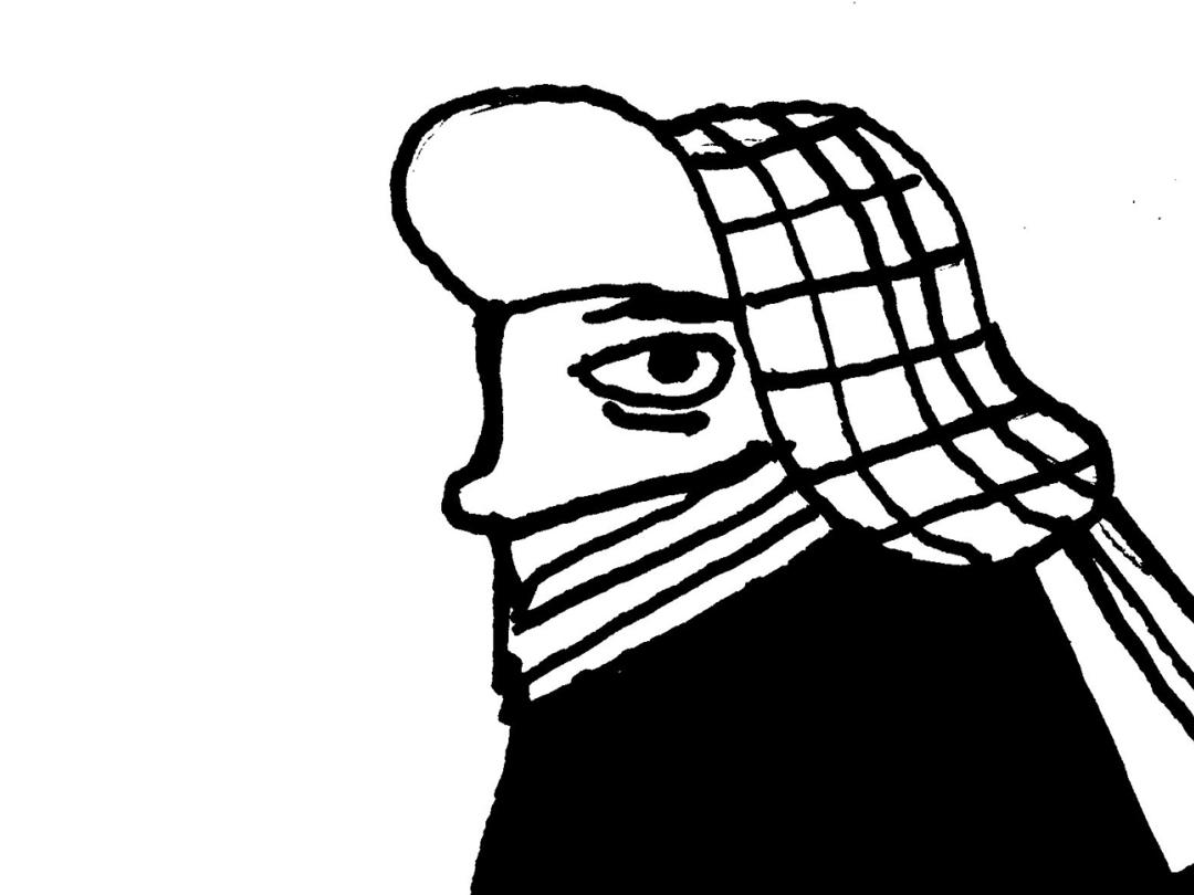 Illustratie van een man met winterkleding aan