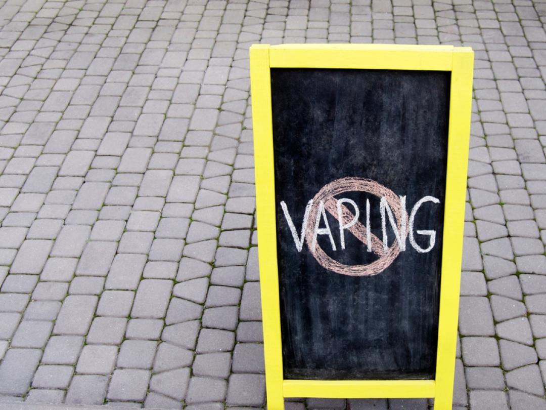 Een verbodsbord voor Vaping