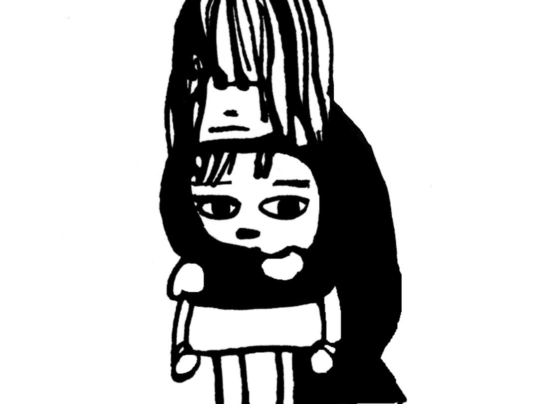 Illustratie van iemand die kind vasthoudt