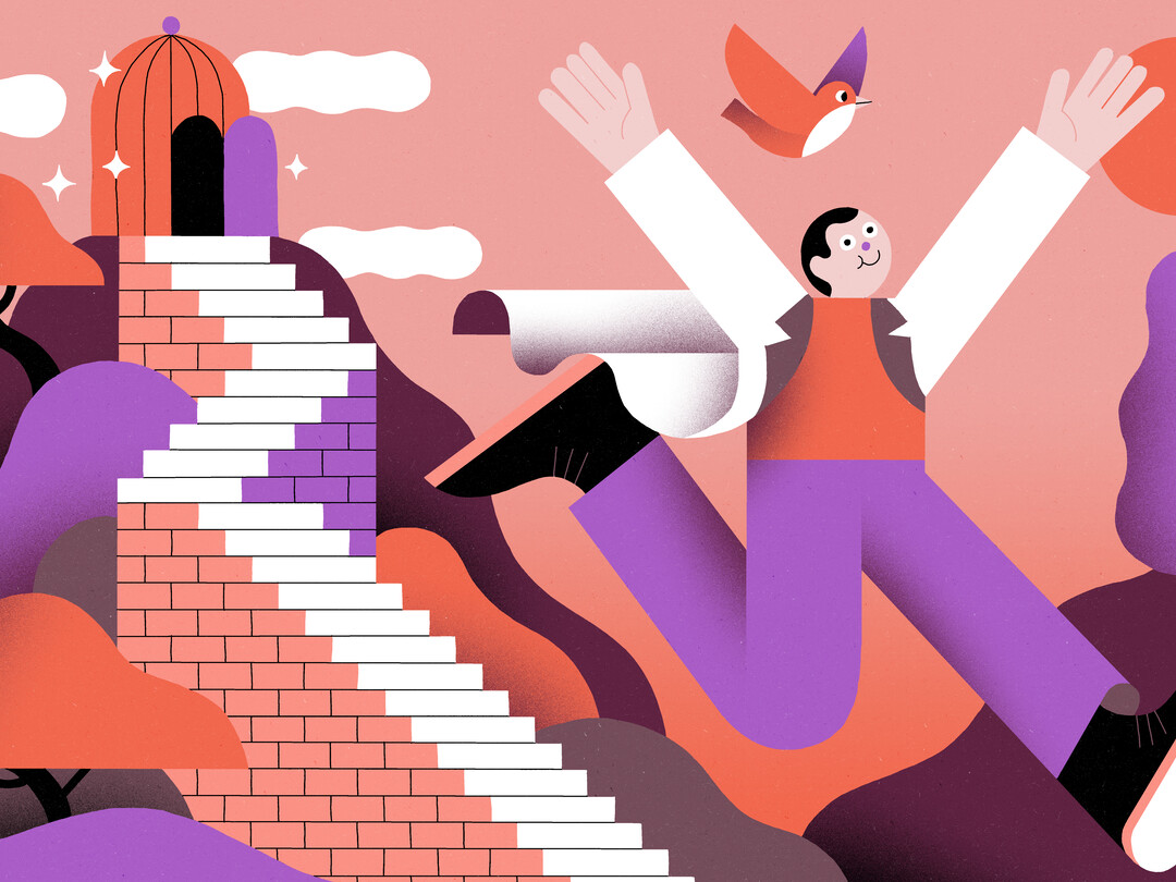 Iemand die wegrent van papieren