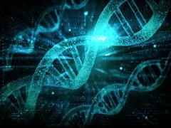 Beeld van een DNA-streng.