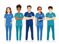 Illustratie van verschillende artsen.