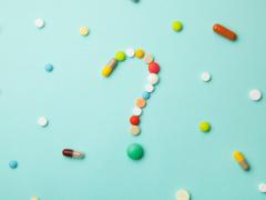 Vraagteken gemaakt uit pillen