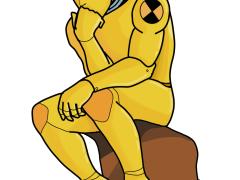 Illustratie van 'de denker' 