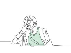 Illustratie van een denkende vrouw