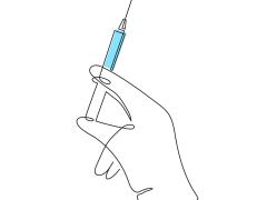 Illustratie van een injectiespuit