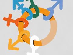 Illustratie van een sleutelring met alle geslachten eraan