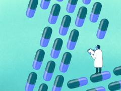 Illustratie: Een pijl gemaakt uit pillen