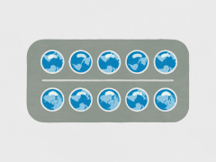 Pilstrip met wereldbolvormige pillen