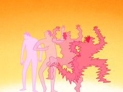 Illustratie Mensen die steeds schokkeriger worden