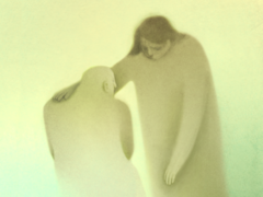 Vrouw met hand op schouder van man